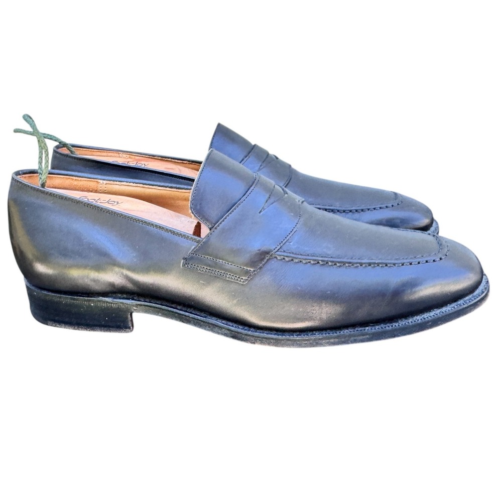 Churchs Hertford Black Leather Penny Loafers Mens 90 F G29120 Hand Made England
